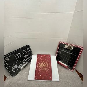 Holiday Budget Planner, Christmas List & Days Til Christmas Chalkboards